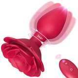 Double Stimulation Rose Female Sex Toy Anal Vibrator with Unique Anchor Design