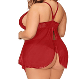 Plus Size Sexy Lace Pajamas Seductive Cami Dress Nightwear