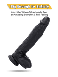 10.6 Inch Black Silicone Realistic Giant Dildo