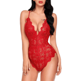 Deep V Lingerie Lace Teddy One Piece Babydoll Bodysuit