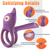 3 in 1 Multifunctional Penis Cock Ring with 10 Vibrating Modes