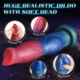 10" Knot Huge Dildo Women Sex Toy with 7 Vibration 7 Thrusting Mode