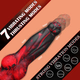 2 in 1 8.7in Thrusting & Vibrating Silicone Monster Dildo