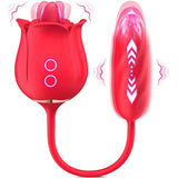Rose Tongue Licking clitoral Vibrator with Pulsating Dildo