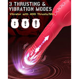 4 in 1 Rose Sucking & Thrusting Clitoral Stimulator with 2 Cups