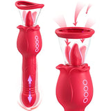 4 in 1 Rose Sucking & Thrusting Clitoral Stimulator with 2 Cups