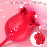 Rose Tongue Licking clitoral Vibrator with Pulsating Dildo