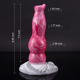 8.85in Fantasy Dog Knot Silicone Dildo Hands-free Playin