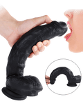 10.6 Inch Black Silicone Realistic Giant Dildo