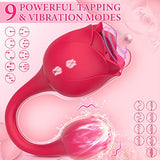 3 in 1 Powerful Tapping Rose Toy with Vibrating Egg