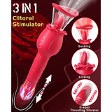 4 in 1 Rose Sucking & Thrusting Clitoral Stimulator with 2 Cups