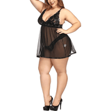 Plus Size Sexy Lace Pajamas Seductive Cami Dress Nightwear