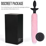 Pink Wagging Fox Tail Anal Vibration Butt Plug