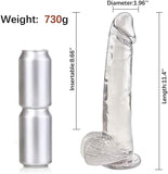 11.4in Safe Transparent Material Giant Monster Dildo