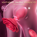 Double Stimulation Rose Female Sex Toy Anal Vibrator with Unique Anchor Design