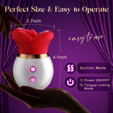 KISS|Rose Women Tongue Licking & Suction Clitoral Stimulator Sex Toys