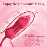 Air Pulse Tapping  Clit Rose Vibrator with Thrusting Dildo