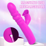 4 in 1 Rabbit Vibrator G Spot Clit Suckers for Woman Sex Toy