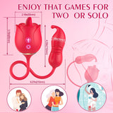 Tongue Licking and Thrusting G-Spot Massager Rose Sex Toy