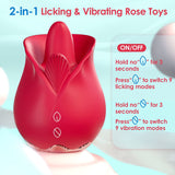Mini Size Dual Tongue Licking Rose Vibrator For Woman