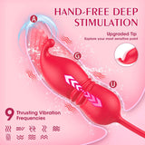 Tongue Licking and Thrusting G-Spot Massager Rose Sex Toy