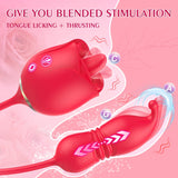 Tongue Licking and Thrusting G-Spot Massager Rose Sex Toy