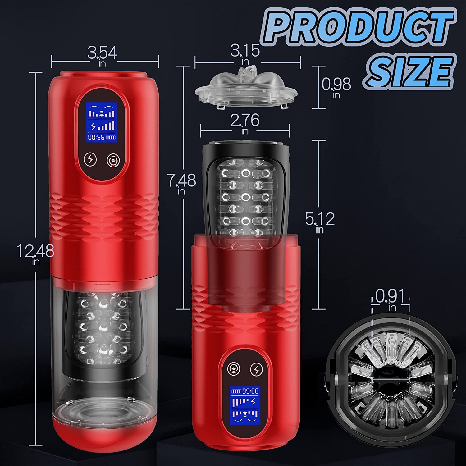 Innovative Motors Telescoping LCD Display Masturbator