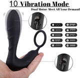 Vibration Dual-Motor Prostate Massager With Penis Ring